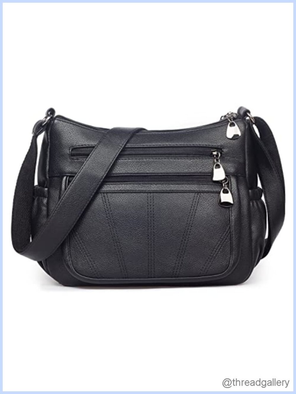Soft PU Leather Crossbody Purse Medium Roomy Satchel Adjustable Strap Women